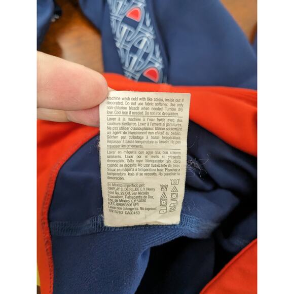 Champion Authentic Graphic Leggings M Red Navy Logo Back Zip Pocket Athleticwear - Picture 6 of 10